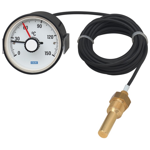 14322283 Wika 14322283 Expansion Thermometer With Micro Switch and Temperature Limiter Model SC15 60mm Dial 0/300° C Panel Mounting Black Steel Case