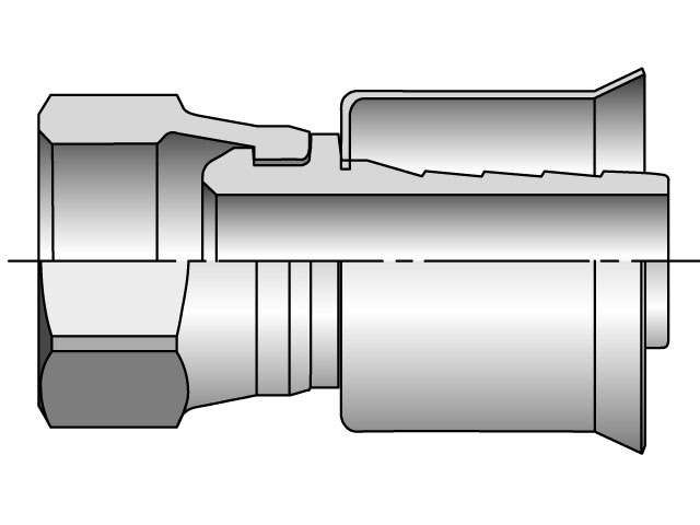 17B25-8-8B Parker Parkrimp Permanent Female Air Brake Jounce Line - Swivel - Straight 17B25-8-8B 25 Series 17B25