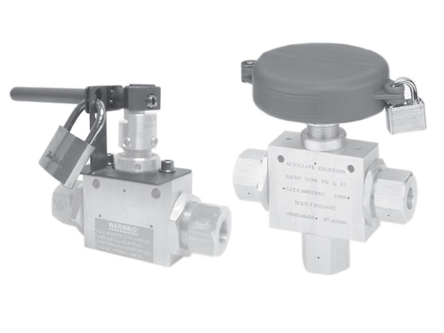 Autoclave Engineers 2-Way and 3-Way Handle Lockouts for Ball Valve - 2B and 3B