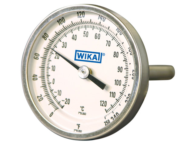 20025D009G2 Wika 20025D009G2 Bimetal Industrial Grade Thermometer Model TI.20 2 Inch Dial 50/400° F & 10/200° C 1/4 NPT Center Back Mount Stainless Steel Case