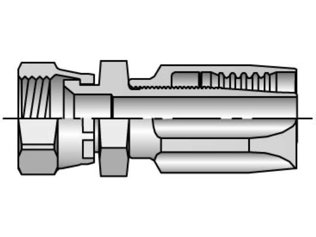 20620-20-20 Parker Field Attachable Shell & Nipple Female JIC 37° - Swivel - Straight 20620-20-20 20 Series 20620