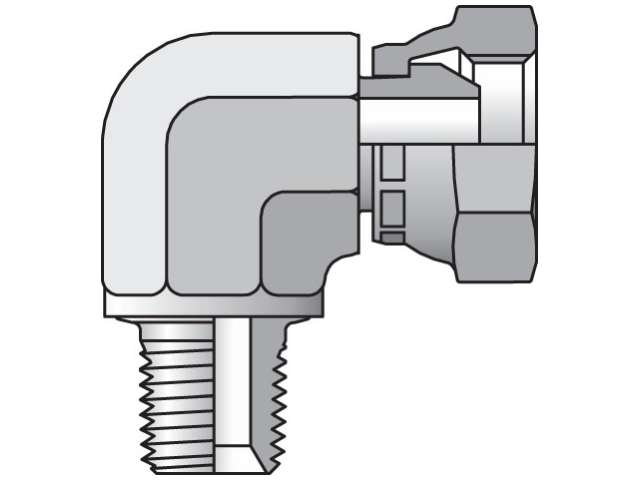 2107-8-12 Pipe Swivel 90° Elbow 2107