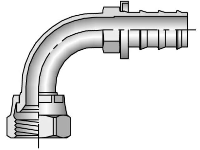 1-1/16-12 Female JIC Steel Hydraulic Hose Female JIC Swivel & 90° Elbow & Short Drop