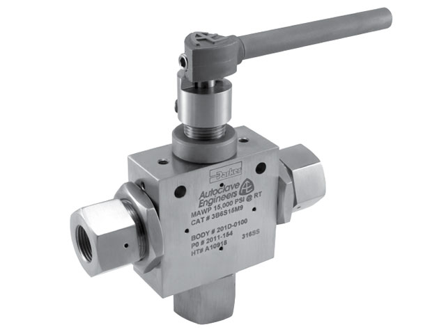 3BD6S15P8-AO Autoclave Engineers 3-Way Diverter Ball Valve - 3BD6