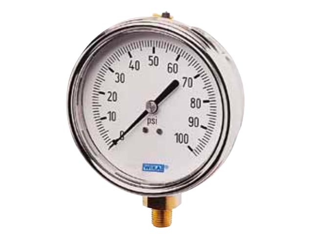 4258186 Wika 4258186 Industrial Dry Pressure Gauge Model 212.54 2-1/2 Dial 200 PSI 1/4 NPT Lower Mount Stainless Steel Case