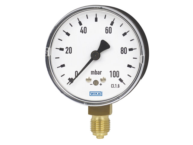 50679813 Wika 50679813 Low Pressure Process Gauge Model 631.10 2-1/2 Dial 100 INH₂O 1/4 NPT Center Back Mount Stainless Steel Case