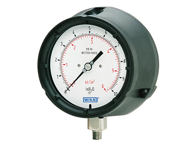 50712764 Wika 50712764 Low Pressure Process Gauge Model 632.34 2 Inch Dial -20 INH₂O/20 INH₂O 1/2 NPT Lower Mount Black Plastic Case