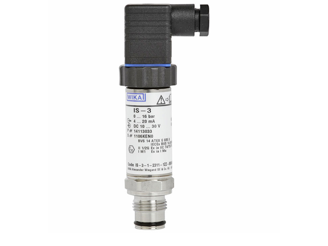 52740392 Wika 52740392 Intrinsically Safe Pressure Transmitter Model IS-3 4-20MA, 2-wire 1/4 NPT Male X FDIN Stainless Steel