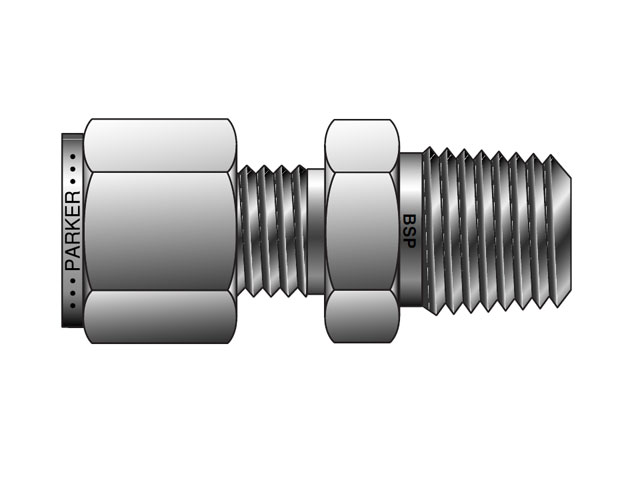 8MSC6K-B A-LOK Inch Tube BSPT Male Connector - MSC