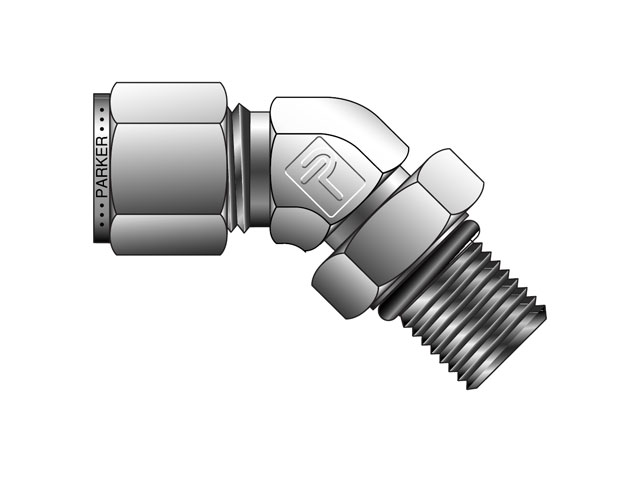 8M5VEL8-316 A-LOK Inch Tube 45° Male Elbow SAE/MS Straight Thread - M5VEL