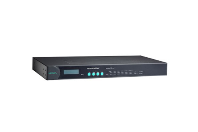 Moxa CN2610-16-2AC 8 and 16-port RS-232/422/485 terminal servers with dual-LAN redundancy