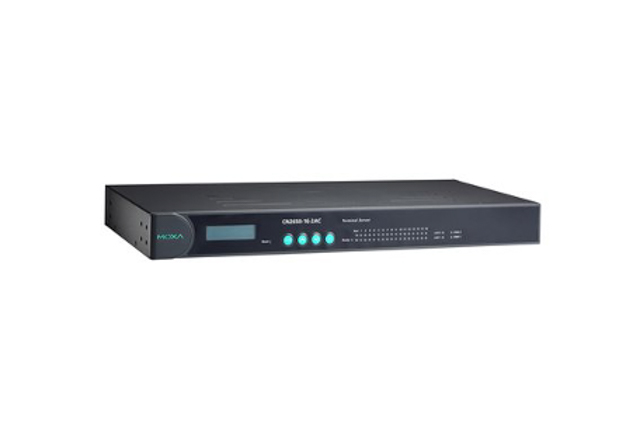 Moxa CN2650I-16-2AC 8 and 16-port RS-232/422/485 terminal servers with dual-LAN redundancy