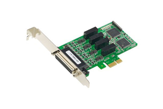 Moxa CP-134EL-A-I-DB9M 4-port RS-422/485 PCI Express board with 4 kV surge and 2 kV electrical isolation