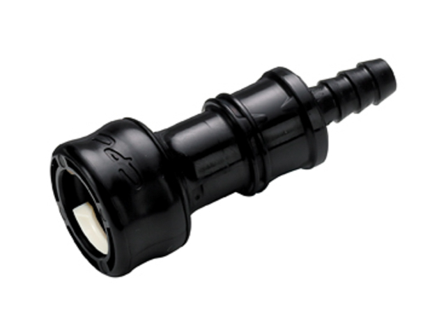 BACD17004MBLK CPC Colder Products BACD17004MBLK 1/4 Hose Barb Valved In-Line BreakAway Coupling Body Molded Black