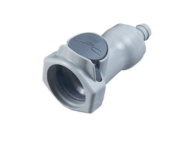 60600 CPC Colder Products 60600 HFCD17612 NSF 3/8 Hose Barb Valved In-Line Coupling Body