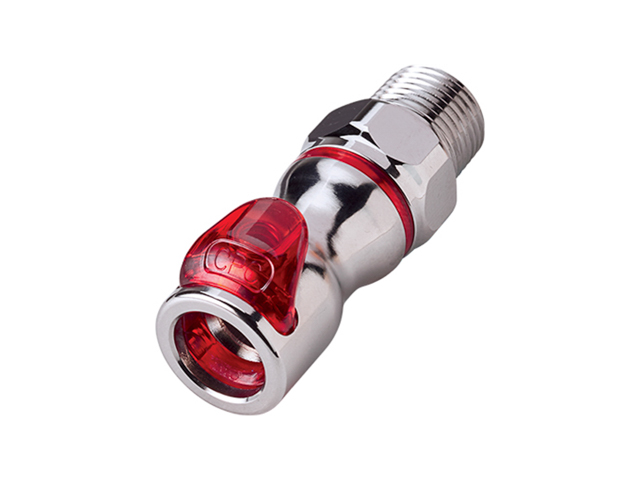 CPC Colder Products LQ4D10006RED 3/8 NPT Valved Liquid Cooling Coupling Body Warm Red