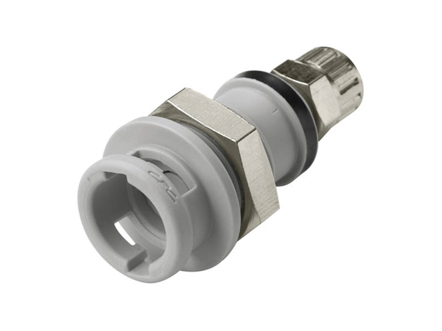 CPC Colder Products NS2D120412 1/4 PTF Valved Panel Mount Coupling Body