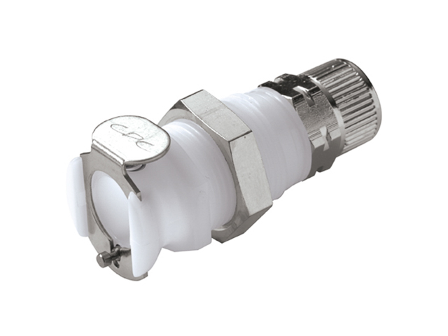 PLC120M8 CPC Colder Products PLC120M8 8mm PTF Non-Valved Panel Mount Coupling Body