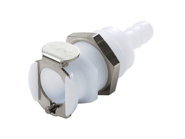 PLC16004 CPC Colder Products PLC16004 1/4 Hose Barb Non-Valved Panel Mount Coupling Body