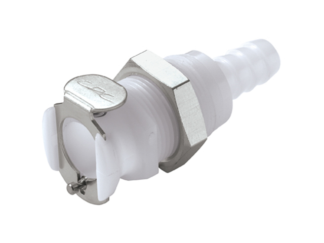 PLCD16005 CPC Colder Products PLCD16005 5/16 Hose Barb Valved Panel Mount Coupling Body