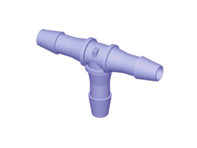 HT891 CPC Colder Products HT891 Tee Fitting 1/4 HB X 1/4 HB X 1/4 HB Purple Tint Polycarbonate