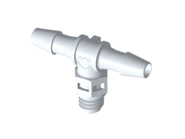 MT470  MT470 CPC Colder Products MT470 Tee Fitting Tapered 10-32 X 1/8 HB X 1/8 HB Natural PVDF
