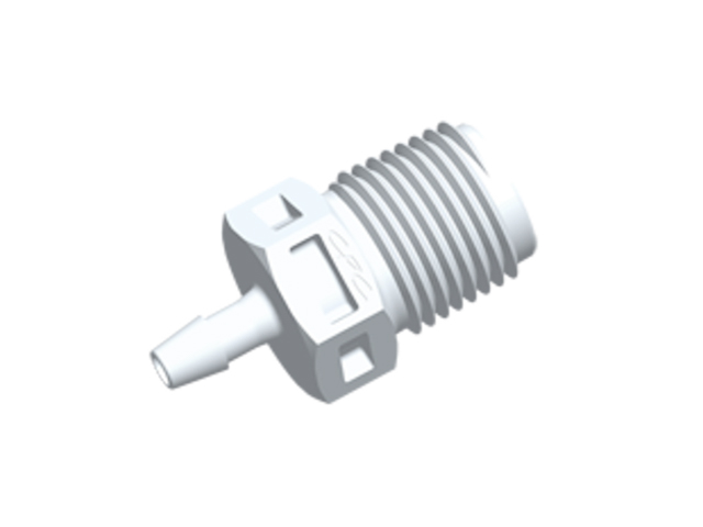 N4S330 CPC Colder Products N4S330 Straight Fitting 1/8 NPT X 3/32 HB White Nylon
