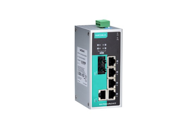EDS-P206A-4PoE-M-ST Moxa EDS-P206A-4PoE-M-ST 6-port unmanaged Ethernet switches with 4 IEEE 802.3af/at PoE+ ports