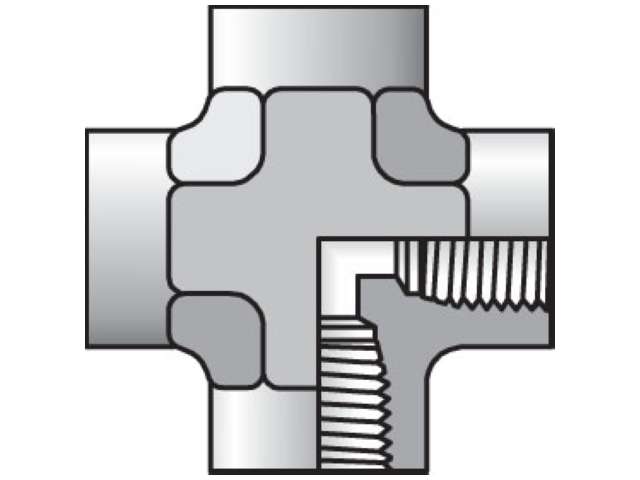 3/8 KMMOO-S Pipe & Port Cross KMMOO