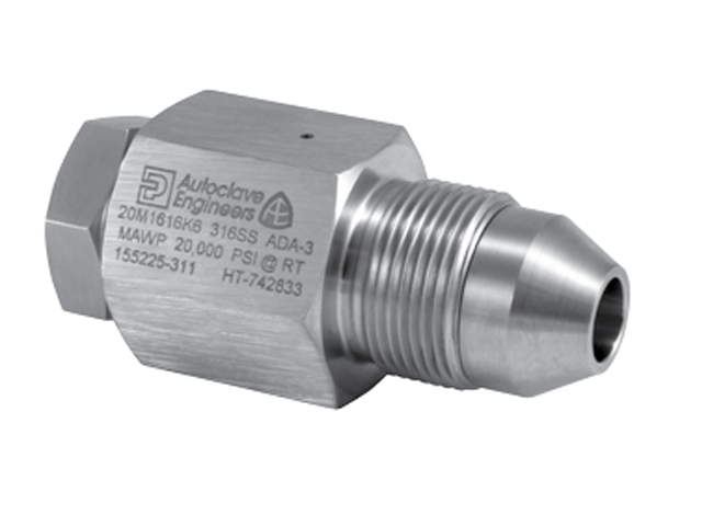 Autoclave Engineers Male / Female Adapter - Flat Top