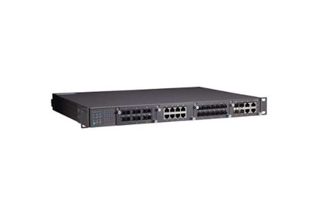 PT-7728-R-HV Moxa PT-7728-R-HV IEC 61850-3 24+4G-port Layer 2 Gigabit modular managed rackmount Ethernet switches