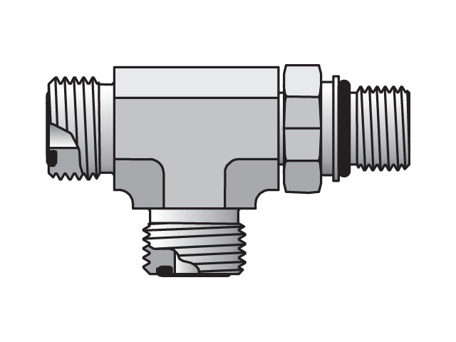 8M18R87OMLOS Seal-Lok ORFS Tee R87OMLO