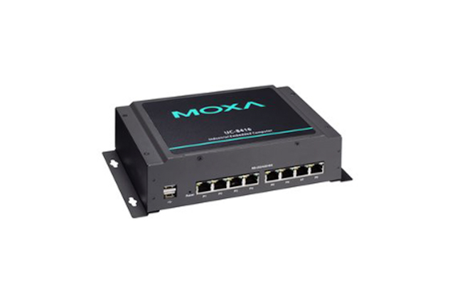 UC-8416-LX Moxa UC-8416-LX Arm-based wireless-enabled wall-mount industrial computer with 16 serial ports, 3 LANs, up to 2 CAN ports, and up to 12 DI/DO