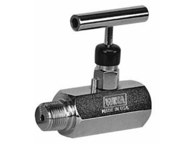 Wika 4339780 Block and Bleed Needle Valve Model 910.11.200 6000 PSI 1/4 NPTF X 1/4 NPTF T Handle Stainless Steel