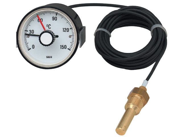 6450825 Wika 6450825 Expansion Thermometer With Micro Switch and Mechanical Temperature Regulator Model SC15 60mm Dial 0/300° C Panel Mounting Black Steel Case