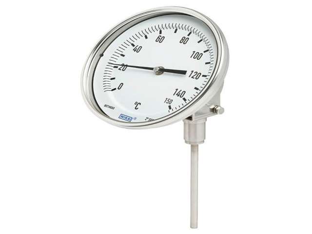 Wika 52878503 Bimetal Industrial Grade Thermometer Model TG53 3 Inch Dial 0/250° F & -40/100° C 1/2 NPT Lower Mount Stainless Steel Case