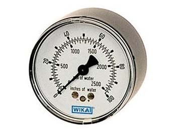 Wika 4204212 Low Pressure Gauge Model 611.10 2-1/2 Dial 10 PSI 1/4 NPT Lower Mount Black Steel Case