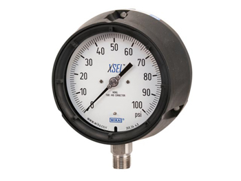 50110187 Wika 50110187 Industrial XSEL® Process Dry Pressure Gauge Model 232.34 4-1/2 Dial 100 PSI/KGCM2 1/2 NPT Lower Back Mount Black Thermoplastic Case