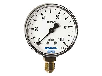 50853872 Wika 50853872 Low Pressure Gauge Model 611.13 4 Inch Dial 5 PSI 1/8 NPT Back Mount Black Plastic Case