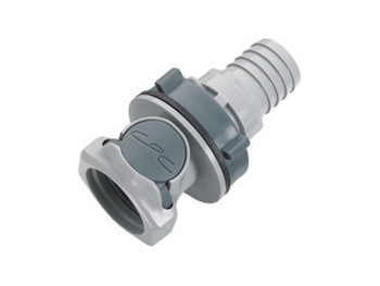 62000 CPC Colder Products 62000 HFCD161212 NSF 3/4 Hose Barb Valved Panel Mount Coupling Body