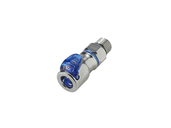 CPC Colder Products LQ2D3004BLU 1/4 SAE Valved In-Line Liquid Cooling Coupling Body Cool Blue