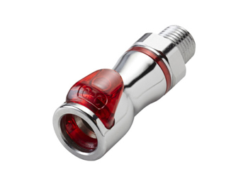 LQ4D10004RED CPC Colder Products LQ4D10004RED 1/4 NPT Valved Liquid Cooling Coupling Body Warm Red