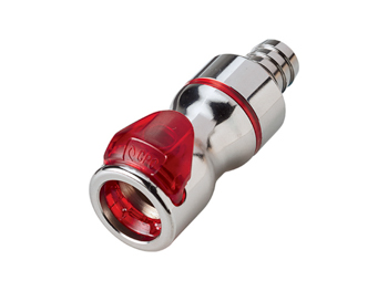 LQ6D17008RED CPC Colder Products LQ6D17008RED 1/2 Hose Barb Valved In-Line Liquid Cool Body Warm Red
