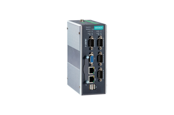 IA262-I-T-CE Moxa IA262-I-T-CE Arm-based DIN-rail industrial computer with up to 4 isolated serial ports, 2 LAN ports, 2 CAN ports, 8 DI/DO, and VGA