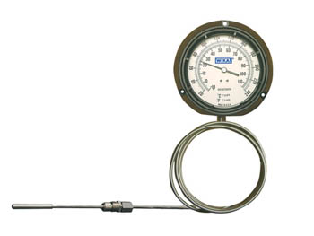 R45EL3873000700WI Wika R45EL3873000700WI Gas Actuated Thermometer Model TI.R45 4-1/2 Inch Dial 0/300° F & -20/150° C 1/2 NPT Lower Mount Phenolic Case