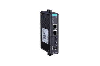 Moxa UC-8112-LX Arm-based wireless-enabled DIN-rail industrial computer with 2 serial ports and 2 LAN ports